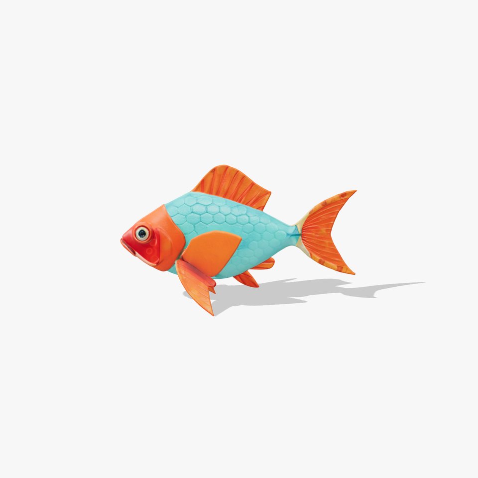 Stylized Origami Fish with Glowing Scales model pack